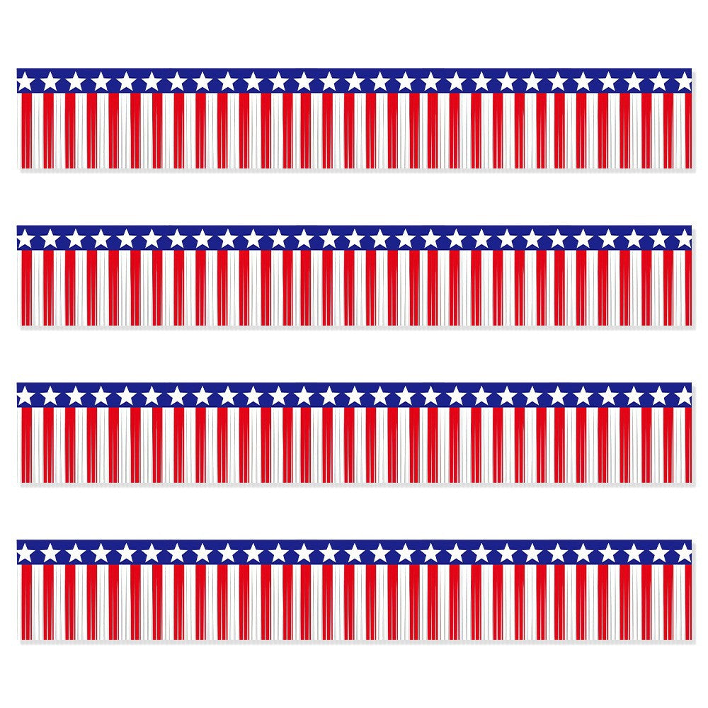 Unisex decorative table fringe set with star border and long fringes for party and event decoration Kalsten