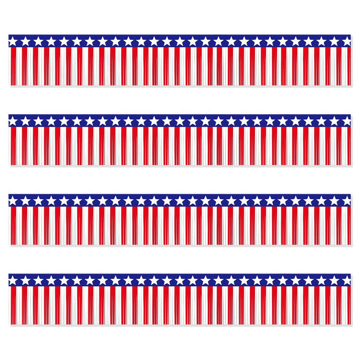 Unisex decorative table fringe set with star border and long fringes for party and event decoration Kalsten
