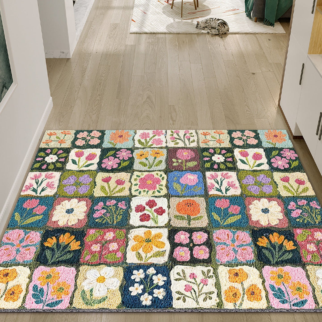 Colorful Floral Patchwork Area Rug Kalsten