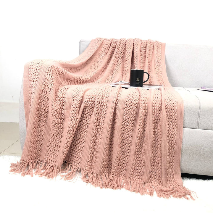 Textured Knit Throw Blanket Kalsten