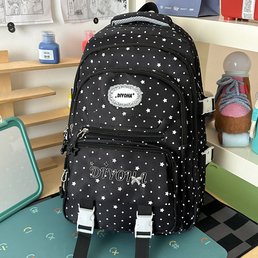Children's Whimsical Star-Print School Backpack