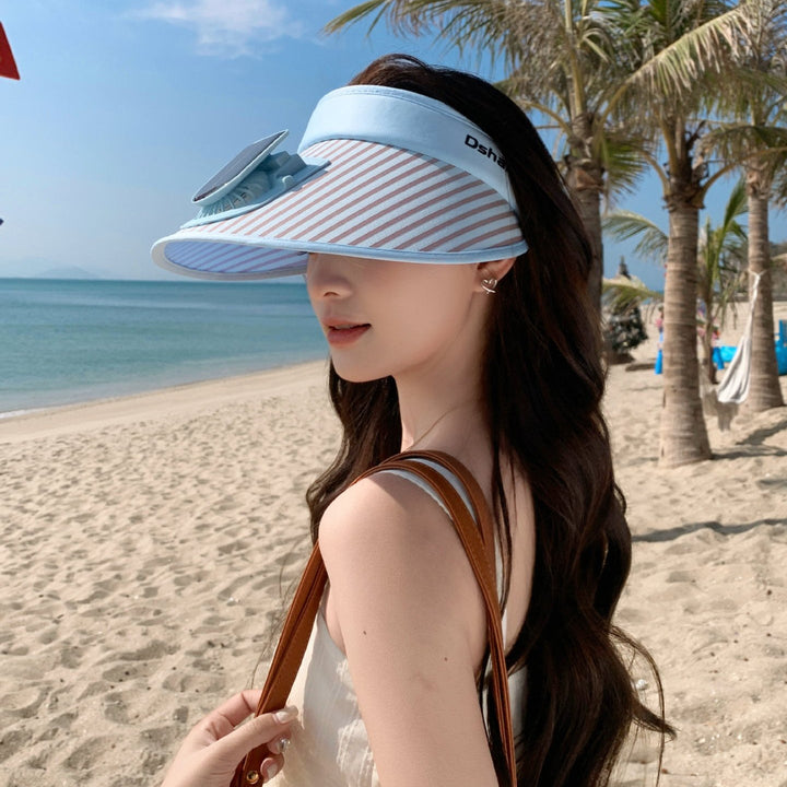 ’s sun protection visor with integrated solar panel, wide brim and adjustable headband Kalsten