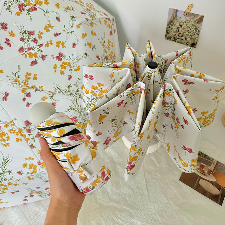 Women Foldable Sunshade with Flower Design Kalsten