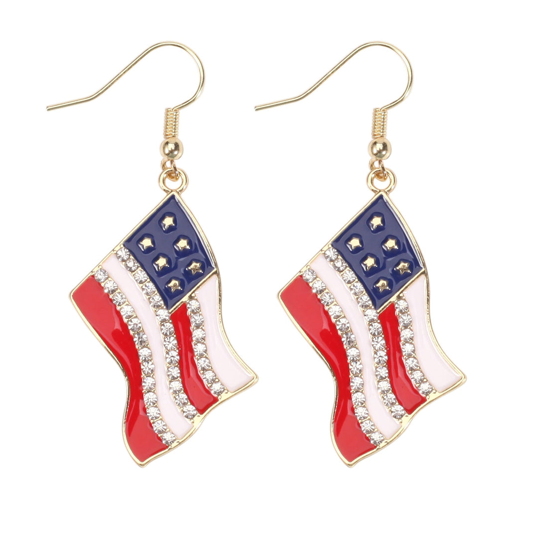 Women's filigree earrings in flag design with crystal stripes and enamel trim Kalsten
