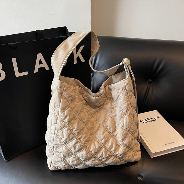 Quilted Soft Fabric Shoulder Bag Kalsten