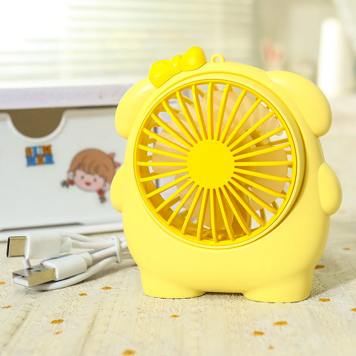 Women's Portable Mini Hand Fan with Animal Ears and USB Charging Function Kalsten