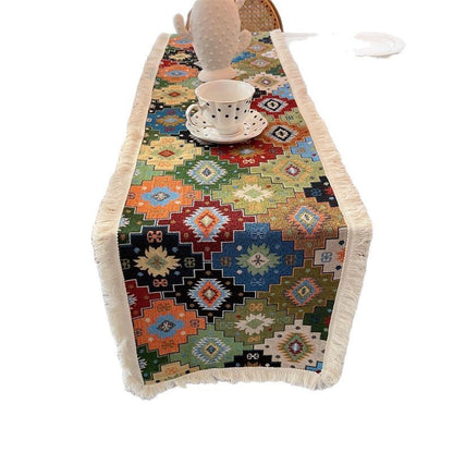 Colorful Geometric Pattern Table Runner