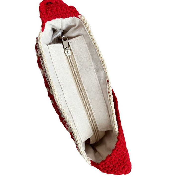 Crocheted shoulder bag with folkloric design Kalsten