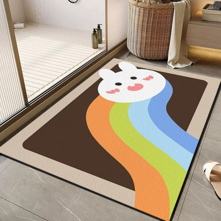 Cheerful Floral Message Bath Mat Kalsten
