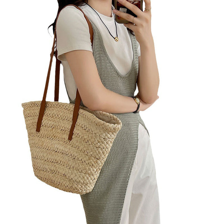 Elegant Bast bag with Long Leather Straps Kalsten