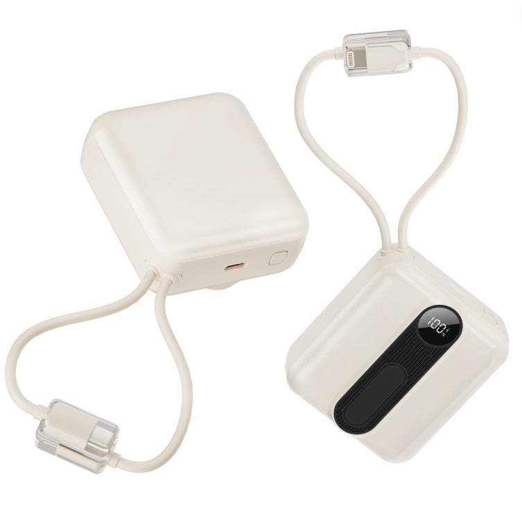 Portable power bank with integrated fast charging cables and digital charging status indicator Kalsten
