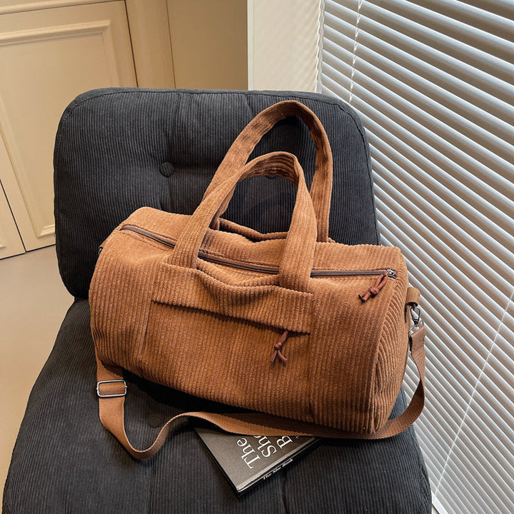 Sporty Travel Bag Made of Soft Cord Material with Adjustable Shoulder Strap Kalsten