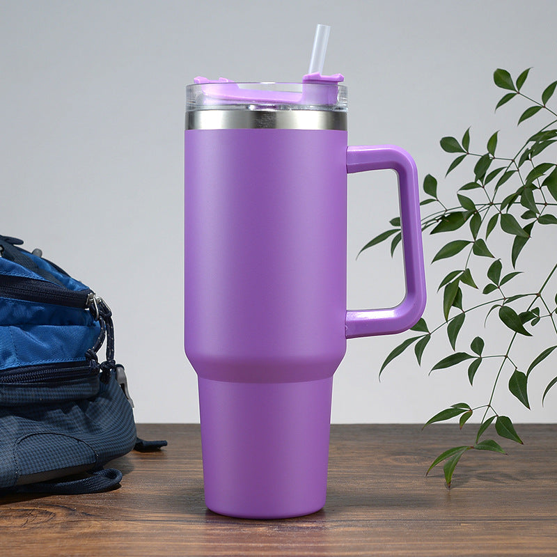 Women High-Quality Thermo Mug with Practical Carrying Handle and Integrated Straw Kalsten