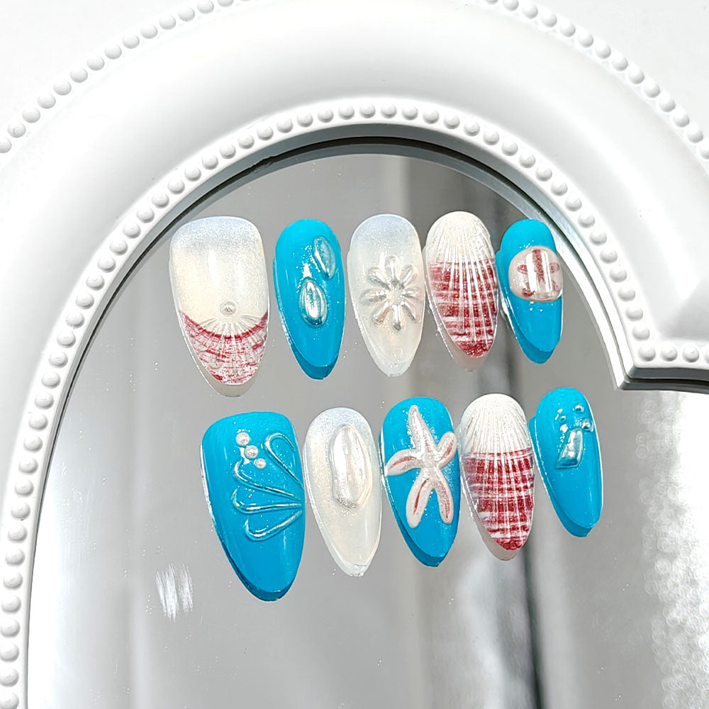 Artificial nails with maritime design Kalsten