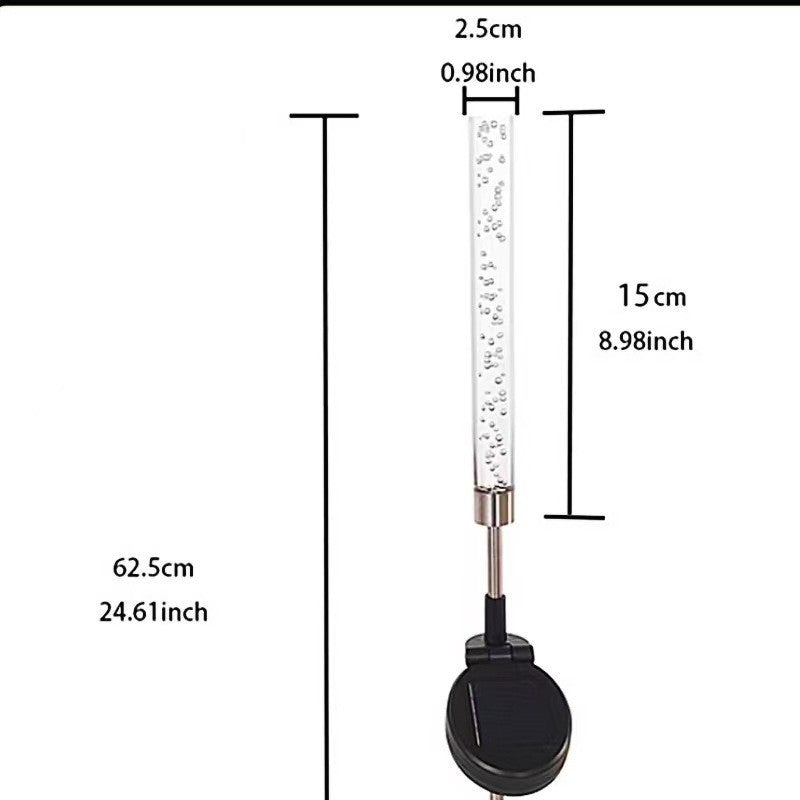 RGB Bubbling Acrylic Garden Stake With Adjustable Stainless Steel Spike And Dusk-To-Dawn Sensor Kalsten