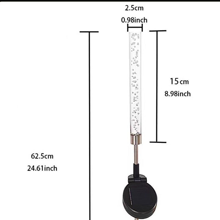 RGB Bubbling Acrylic Garden Stake With Adjustable Stainless Steel Spike And Dusk-To-Dawn Sensor Kalsten