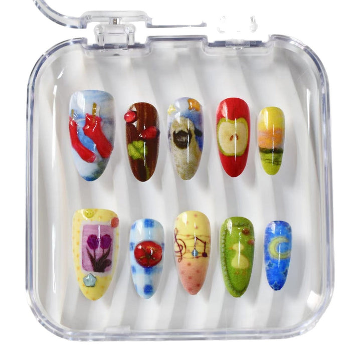Artistic Ocean-Themed Press-On Nail Art Kalsten