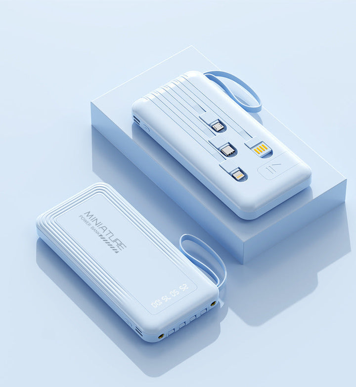 Mini power bank with integrated multifunction charging cable Kalsten