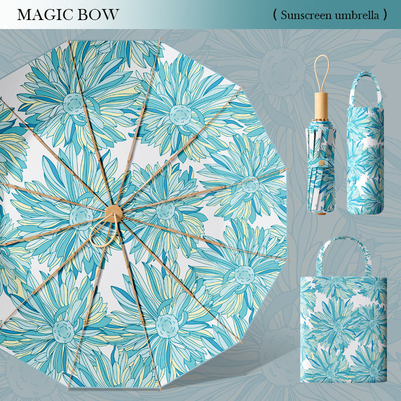 Women's elegant folding umbrella with floral design Kalsten