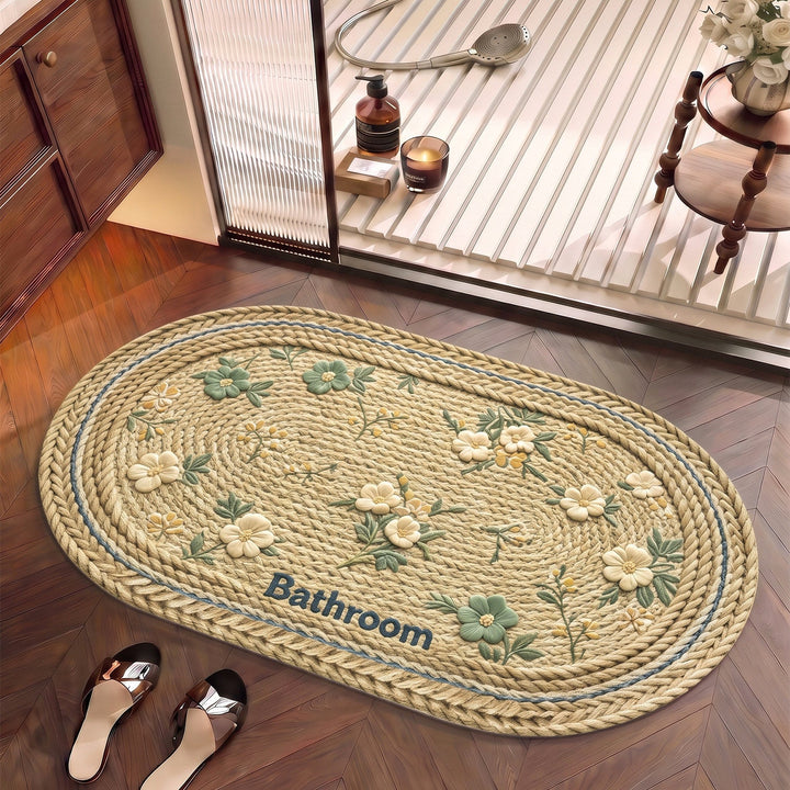 Floral Patterned Cotton Bath Mat Kalsten