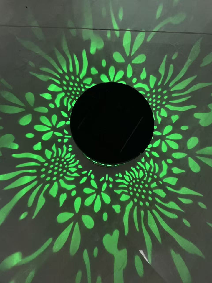 Solar Projection Garden Light With Decorative Floral Pattern And Dusk-To-Dawn Sensor Kalsten