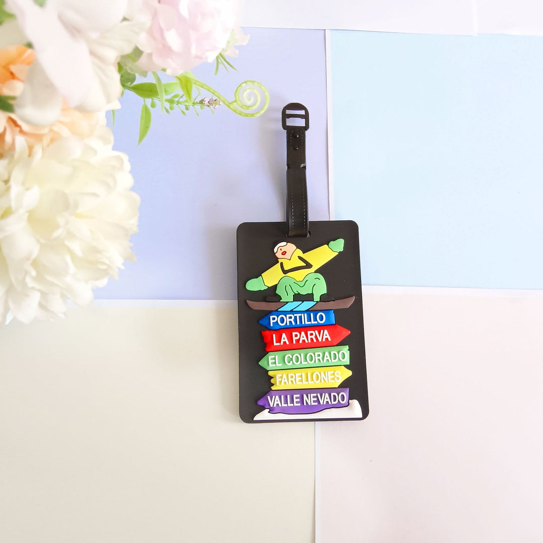 Unisex luggage tag made of durable silicone with airplane motif Kalsten