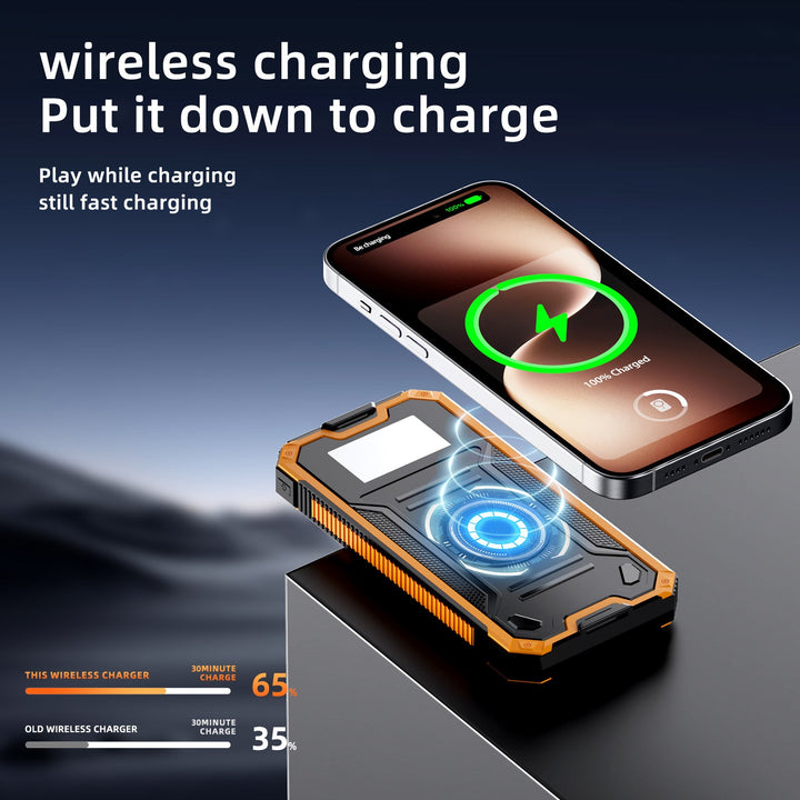 Portable Solar Power Bank with Fast Charging Function and Wireless Charging Adapter Kalsten