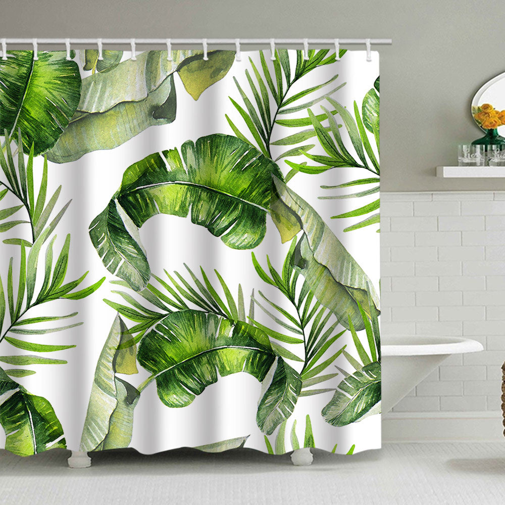 Botanical Leaf Pattern Shower Curtain Kalsten