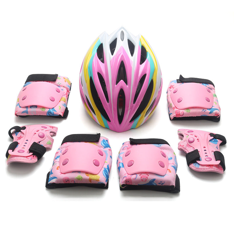 Children's Colorful Safety Helmet and Protective Gear Set Kalsten