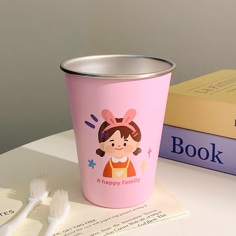 Stainless Steel Drinking Mug with Cheerful Family Motif Kalsten