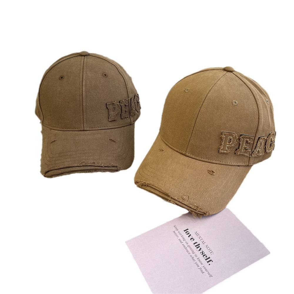 Women's Distressed Graphic Peace Baseball Cap Kalsten