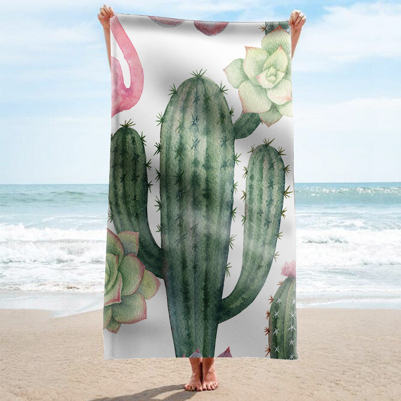 Beach towel with tropical flamingo pattern Kalsten