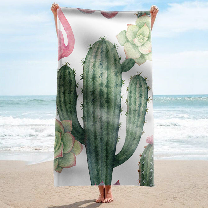 Beach towel with tropical flamingo pattern Kalsten