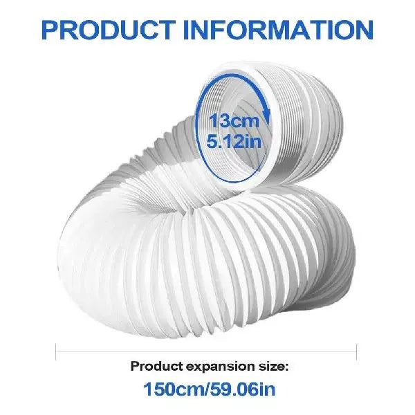 Unisex universal size universal flexible corrugated exhaust hose for portable air conditioner with reinforced intake collar and extendable length Kalsten