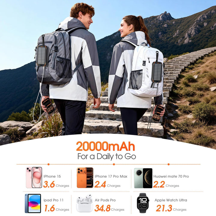 Portable solar power bank with multifunctional charging ports and robust housing Kalsten
