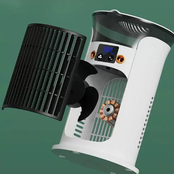 Unisex one size compact cylindrical digital personal cooling fan with programmable LED display and multi-stage speed settings Kalsten