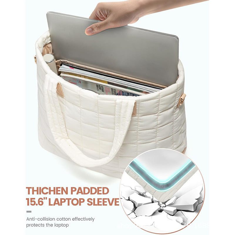 High-Quality Quilted Tote Bag with Removable Cosmetic Pouch Kalsten