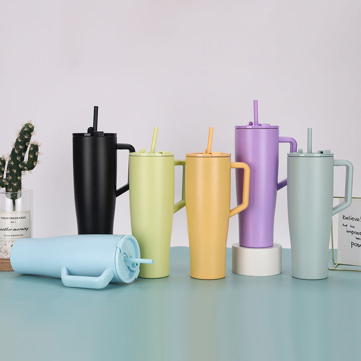 Women's Premium Insulated Mug with Practical Handle and Straw Kalsten