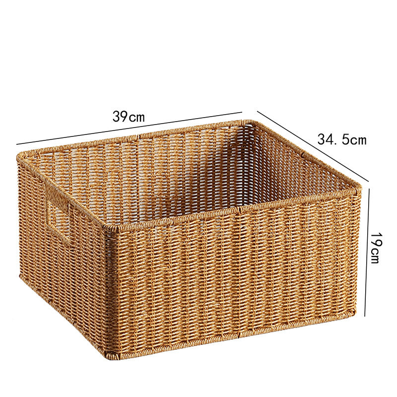 Handwoven Rectangular Storage Basket with Cut-Out Handles Kalsten