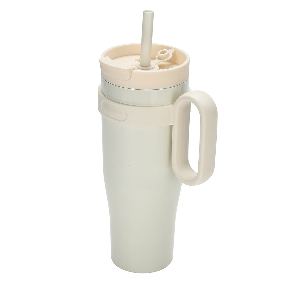Ladies' insulated drinking cup with non-slip handle and integrated straw Kalsten