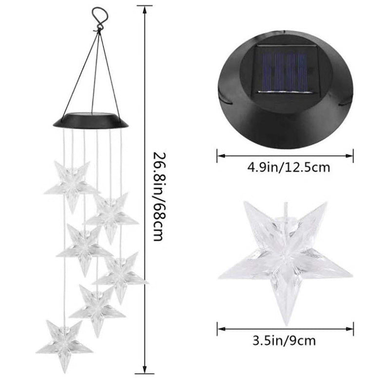 Solar-Powered Hanging Hummingbird LED Wind Chime With Color-Changing RGB Acrylic Birds And Weatherproof Top Kalsten