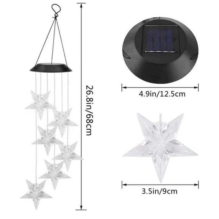 Solar-Powered Hanging Hummingbird LED Wind Chime With Color-Changing RGB Acrylic Birds And Weatherproof Top Kalsten