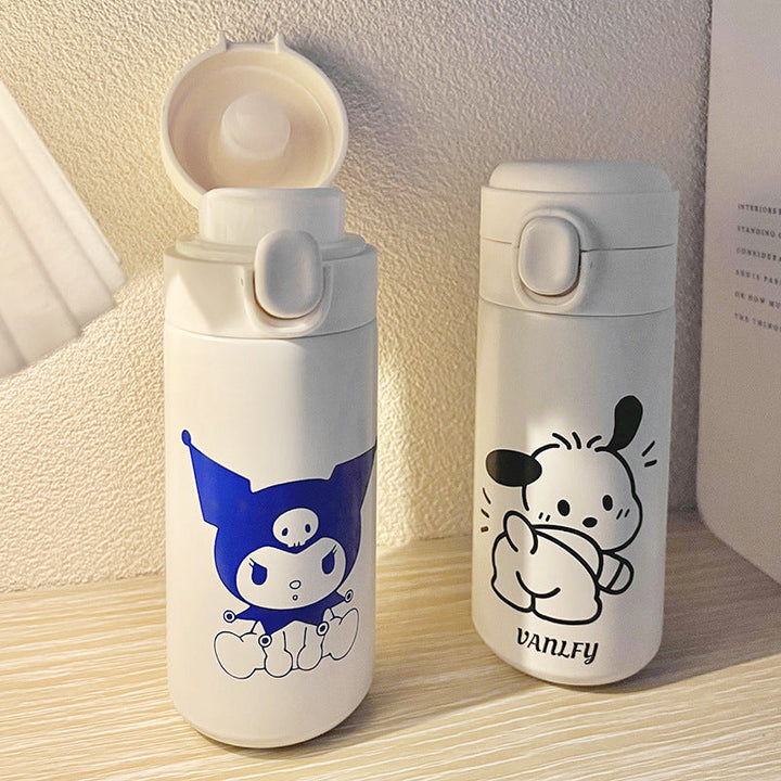 Women's Insulated Drinking Bottle with Secure Screw Cap and Elegant Flower Design Kalsten