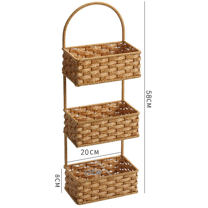 Double-Tiered Wicker Storage Basket Kalsten