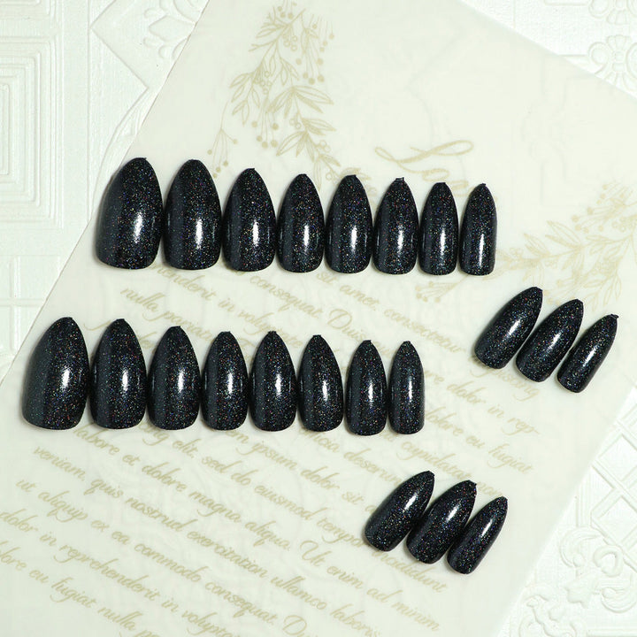 Glamorous Stiletto Press-On Nails with Glitter Finish Kalsten