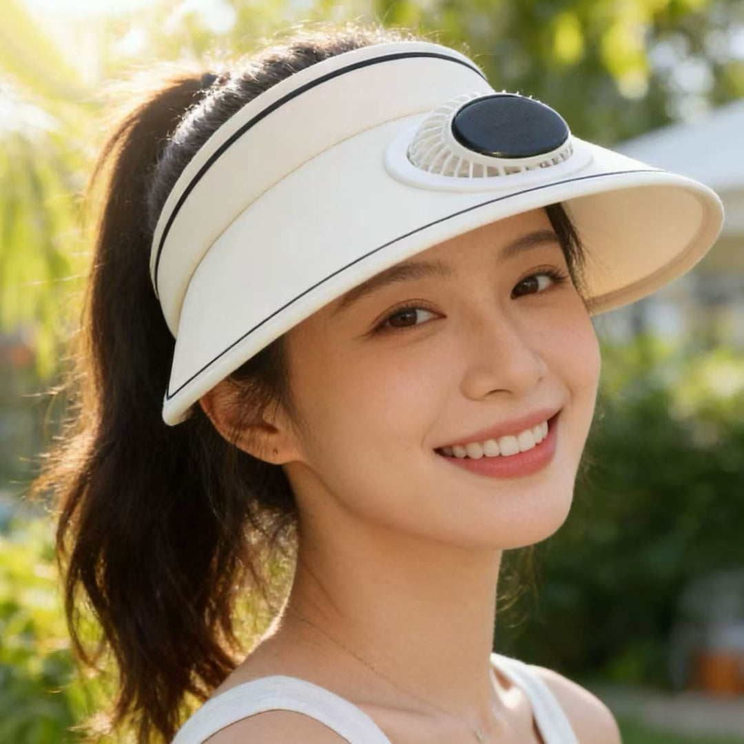 Sport Sun Visor with detachable front fan, adjustable headband and reflective piping Kalsten