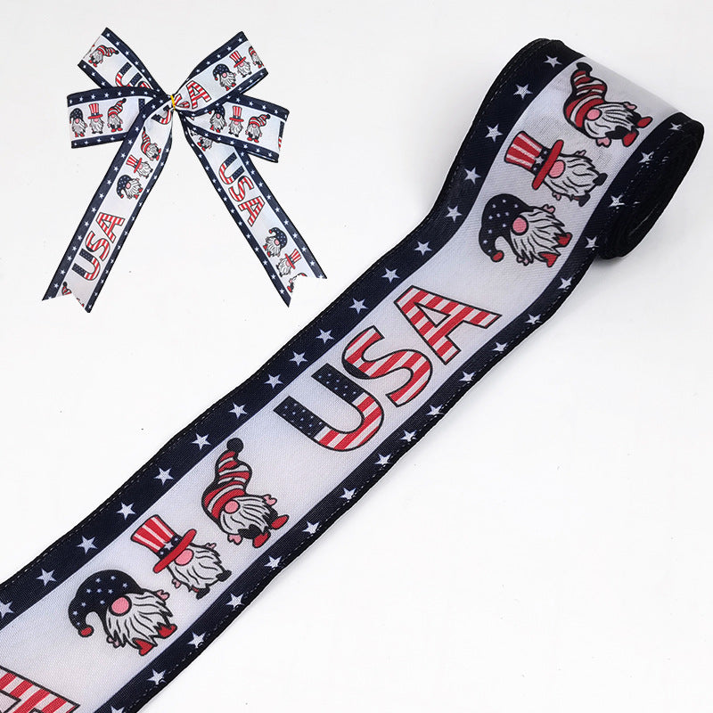 Unisex decorative bow in large size with long ribbons and star pattern for door and wall decoration Kalsten