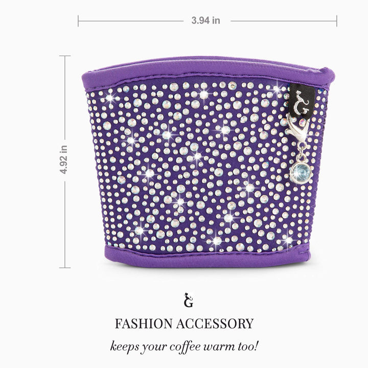 Ladies coffee cup cover with glitter stones Kalsten
