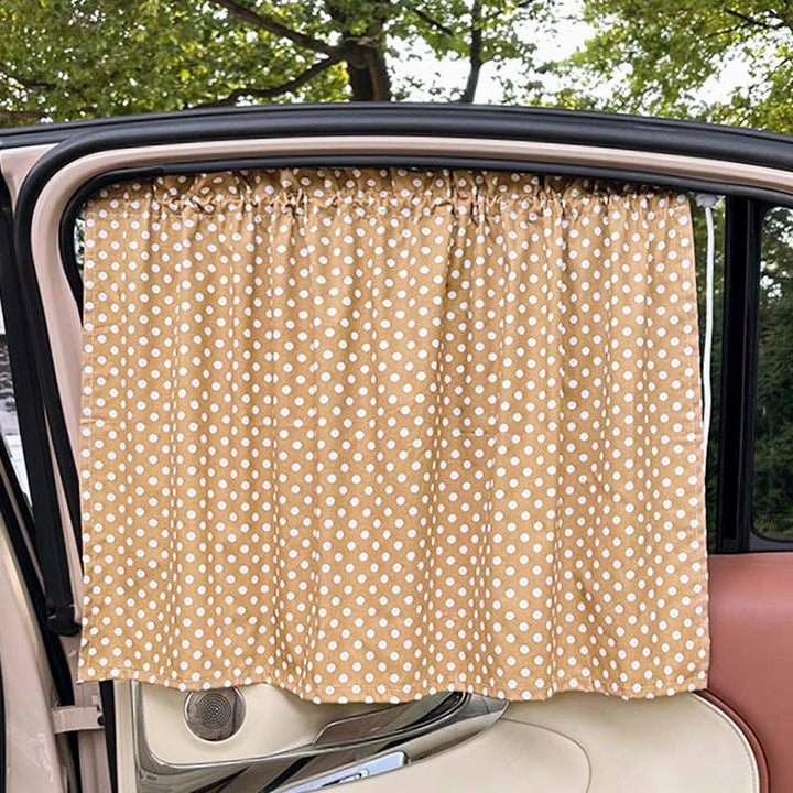 Unisex nan sun protection car curtain with elastic fastening strap and opaque cotton blend Kalsten