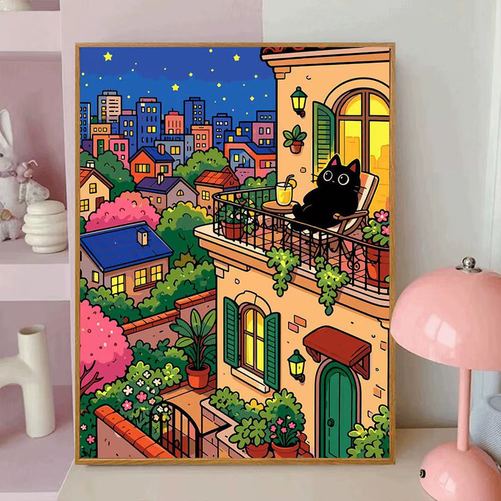 Playful Cat-Themed Decorative Wall Canvas Art Kalsten